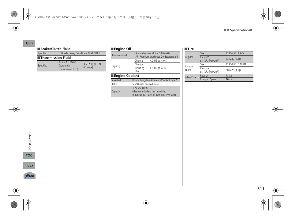 Acura 2014 TSX - Owner's Manual User Manual | Page 312 / 329