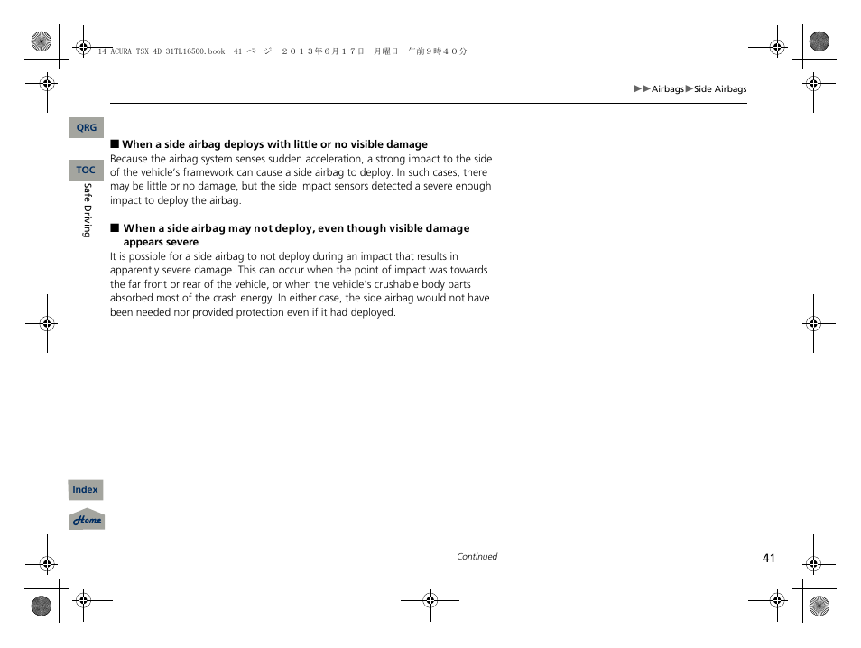 Acura 2014 TSX - Owner's Manual User Manual | Page 42 / 329