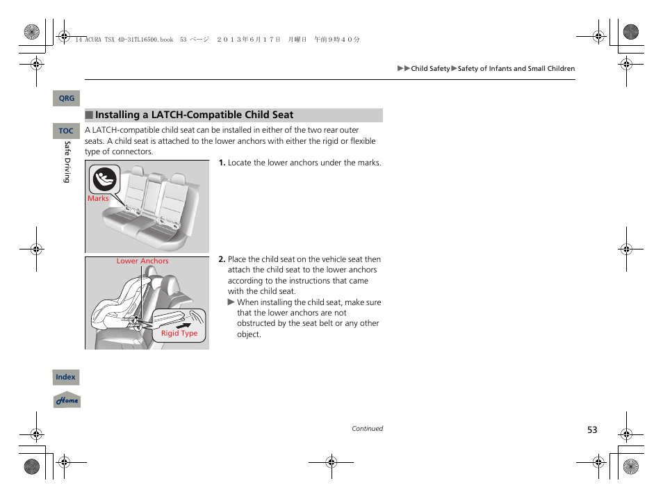 P53) | Acura 2014 TSX - Owner's Manual User Manual | Page 54 / 329