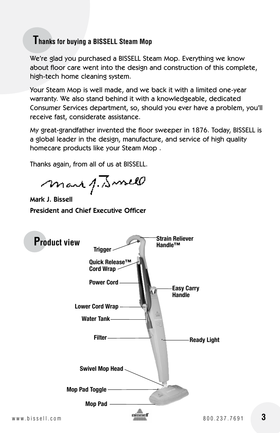 Roduct view | Bissell 1867 User Manual | Page 3 / 8