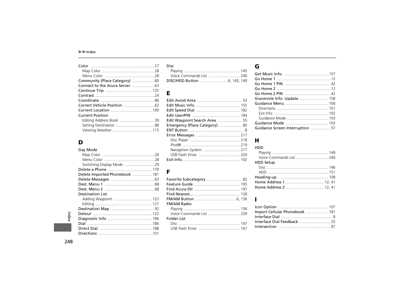 Acura 2014 TSX - Navigation Manual User Manual | Page 250 / 253