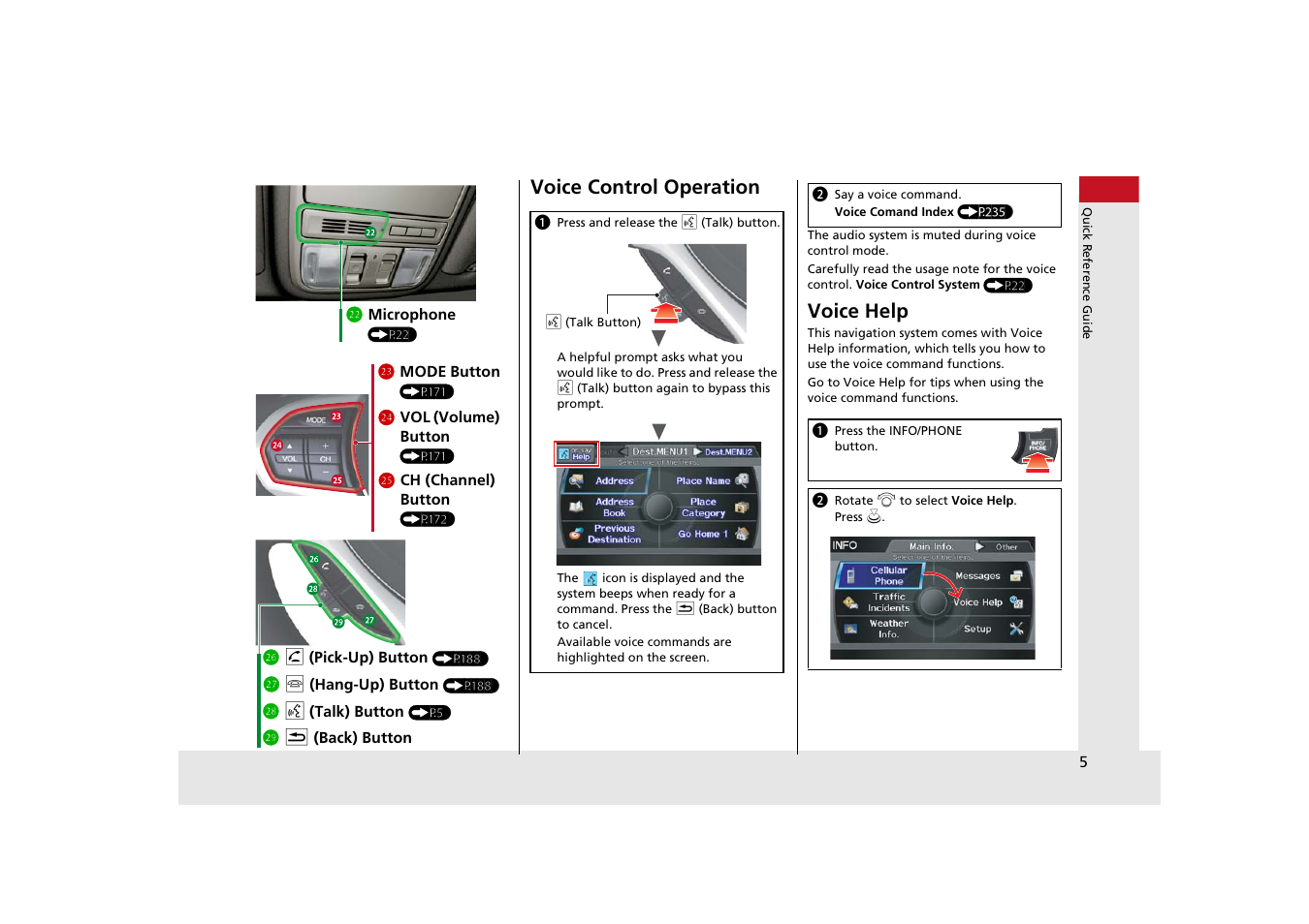 Voice control operation, Voice help | Acura 2014 TSX - Navigation Manual User Manual | Page 7 / 253