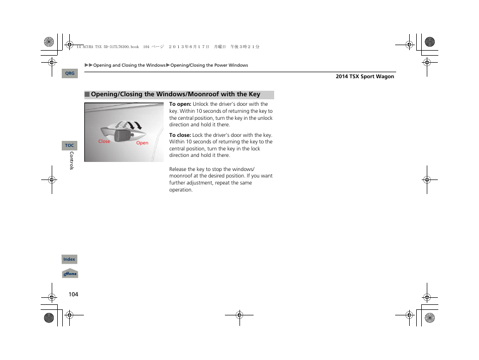 Acura 2014 TSX Sport Wagon - Owner's Manual User Manual | Page 105 / 331