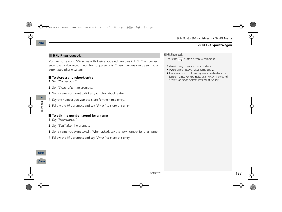 Acura 2014 TSX Sport Wagon - Owner's Manual User Manual | Page 184 / 331