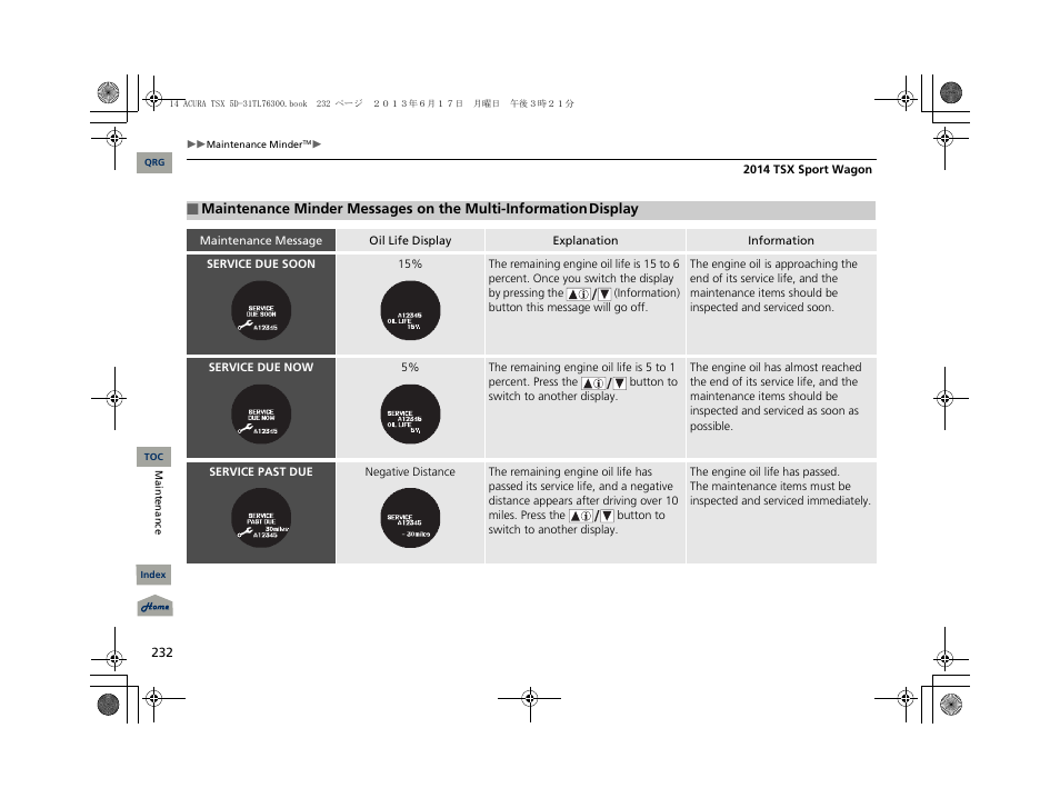 Acura 2014 TSX Sport Wagon - Owner's Manual User Manual | Page 233 / 331