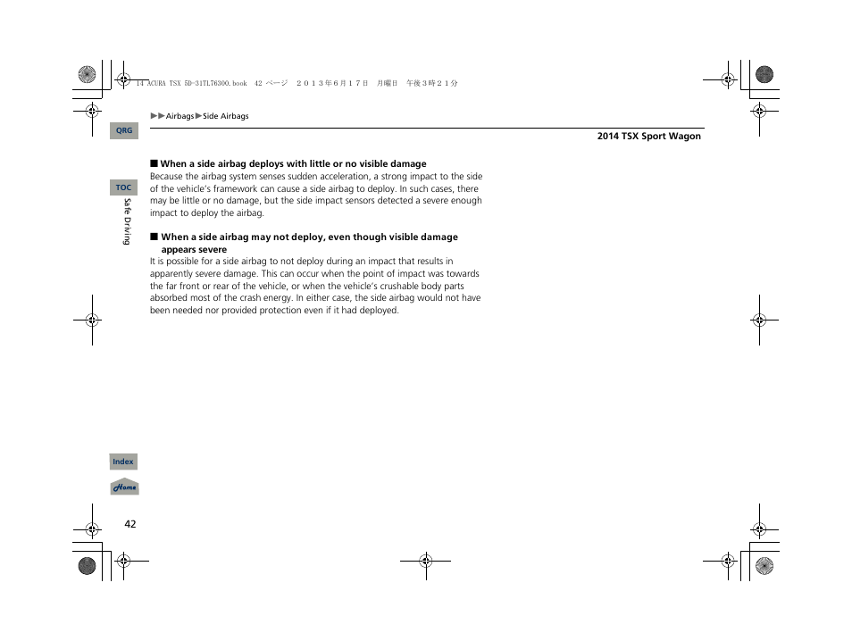 Acura 2014 TSX Sport Wagon - Owner's Manual User Manual | Page 43 / 331