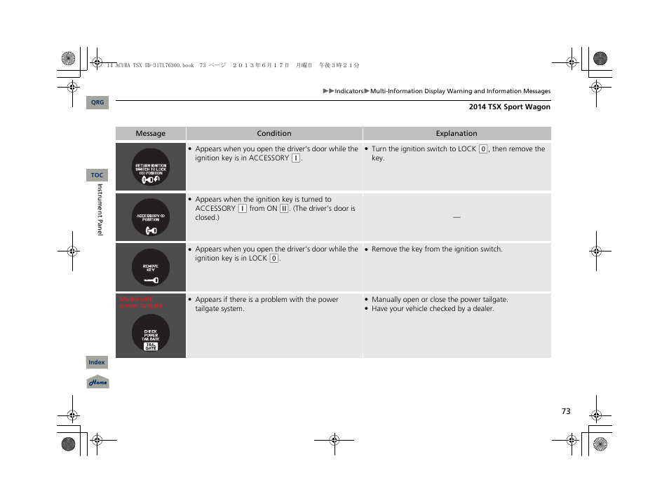 Acura 2014 TSX Sport Wagon - Owner's Manual User Manual | Page 74 / 331