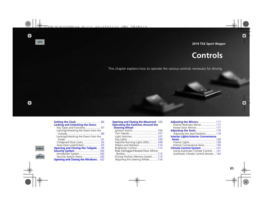 Controls | Acura 2014 TSX Sport Wagon - Owner's Manual User Manual | Page 86 / 331