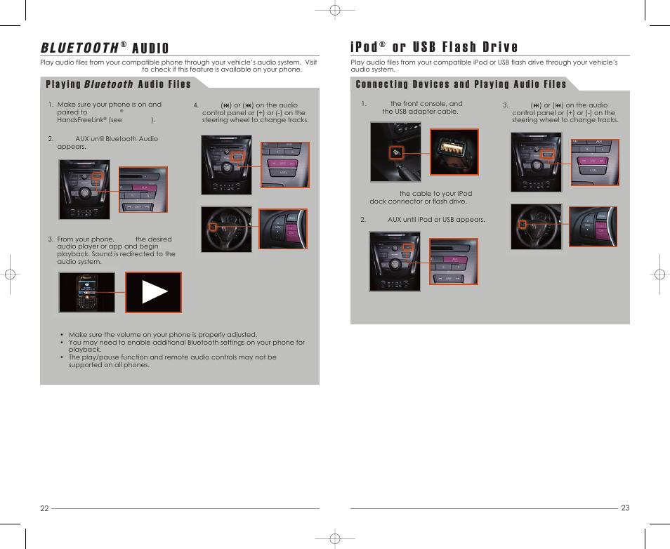 P. 22, Audio | Acura 2013 ILX Hybrid - Advanced Technology Guide (Base) User Manual | Page 13 / 15