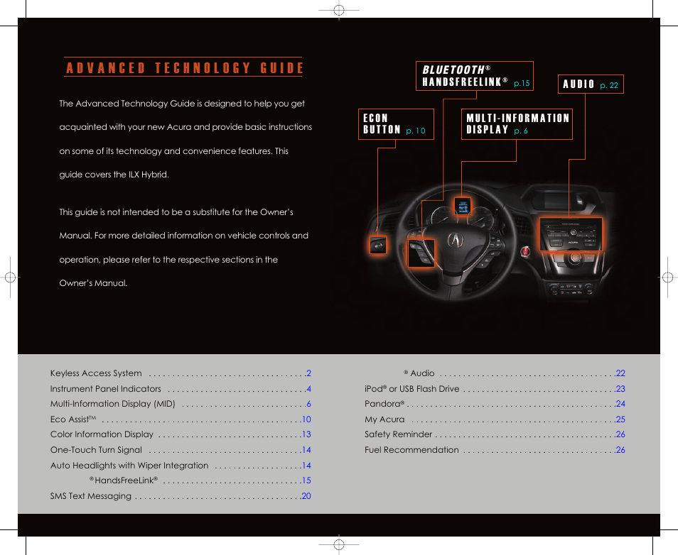 Acura 2013 ILX Hybrid - Advanced Technology Guide (Base) User Manual | Page 2 / 15