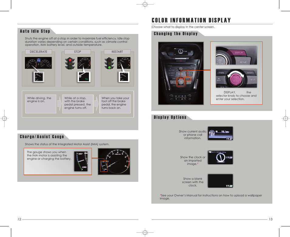 Color information display | Acura 2013 ILX Hybrid - Advanced Technology Guide (Base) User Manual | Page 8 / 15