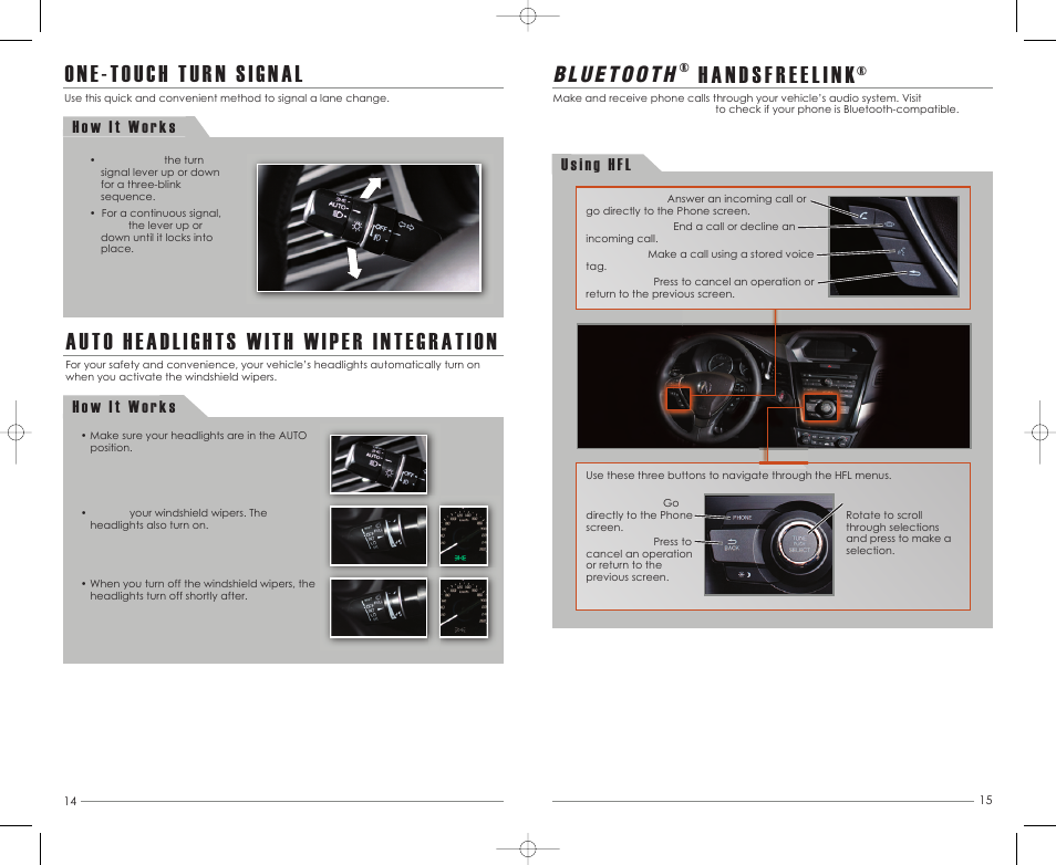 P.15, Handsfr e e lin k | Acura 2013 ILX Hybrid - Advanced Technology Guide (Base) User Manual | Page 9 / 15