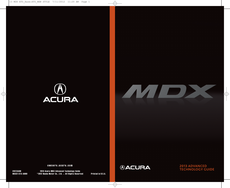Acura 2013 MDX - Advanced Technology Guide (Base) User Manual | 10 pages