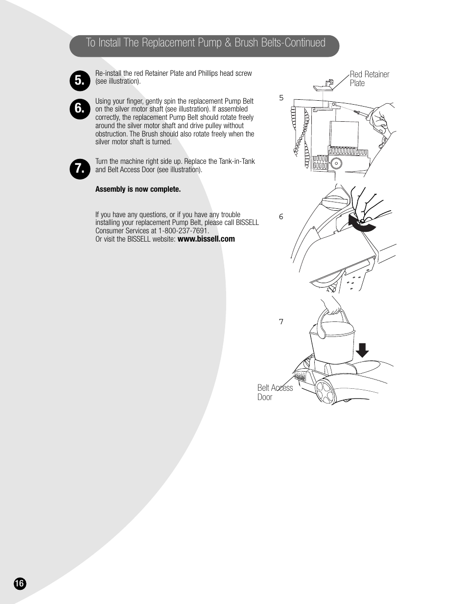 Bissell 1620 User Manual | Page 16 / 20