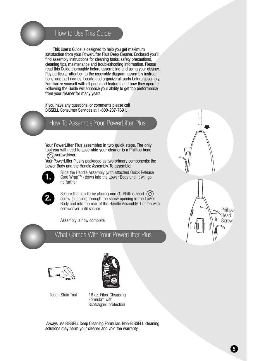 What comes with your powerlifter plus | Bissell 1620 User Manual | Page 5 / 20