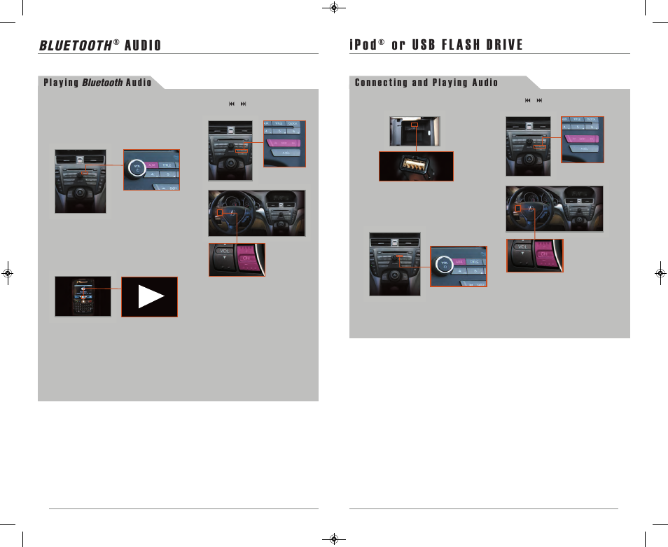 P. 14, Au d i o, Bluetooth | Acura 2013 TL - Technology Reference Guide (Base) User Manual | Page 9 / 10