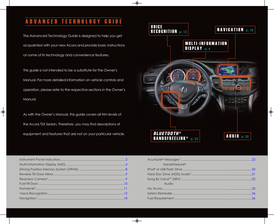 Acura 2013 TSX - Advanced Technology Guide User Manual | Page 2 / 20