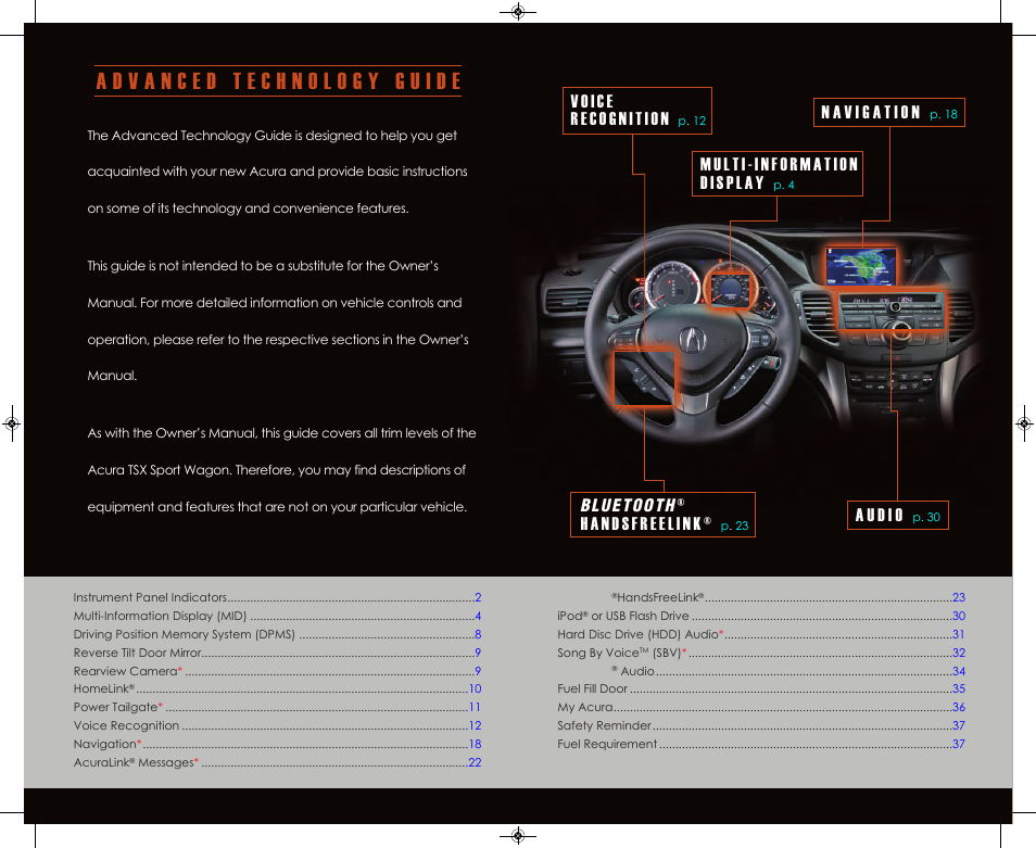 Acura 2013 TSX Sport Wagon - Advanced Technology Guide User Manual | Page 2 / 20