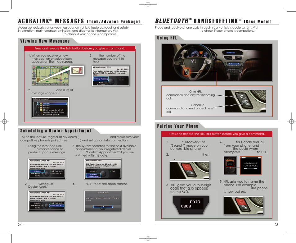 P.25, P. 25, P. 24 | Hand sfr e e link | Acura 2012 MDX - Advanced Technology Guide User Manual | Page 14 / 22