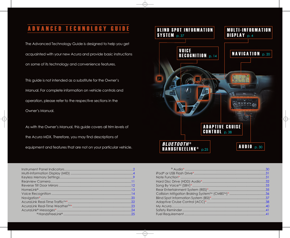 Acura 2012 MDX - Advanced Technology Guide User Manual | Page 2 / 22