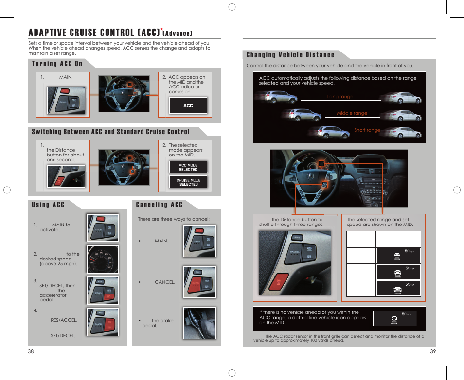 Adaptive cruise control (acc), Advance) | Acura 2012 MDX - Advanced Technology Guide User Manual | Page 21 / 22