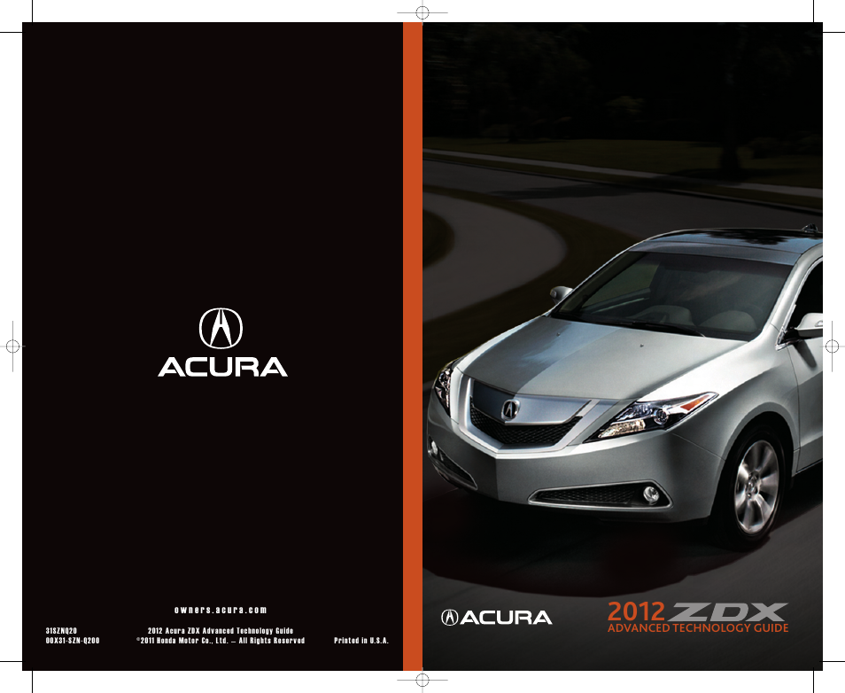 Acura 2012 ZDX - Technology Reference Guide User Manual | 23 pages