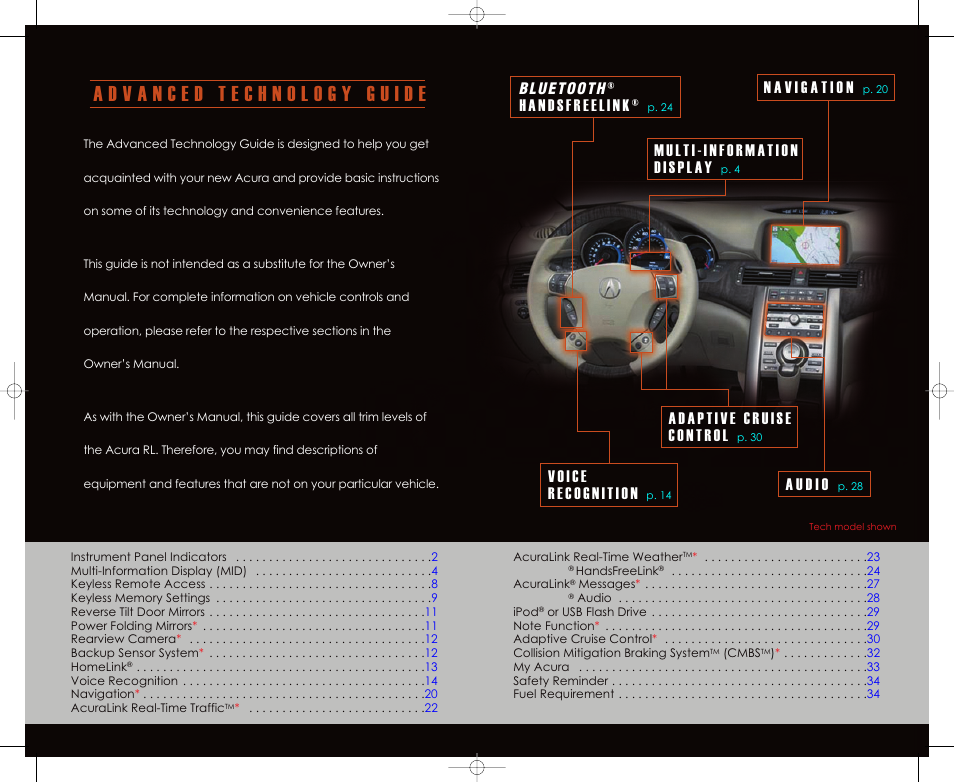 Acura 2012 RL - Advanced Technology Guide User Manual | Page 2 / 19