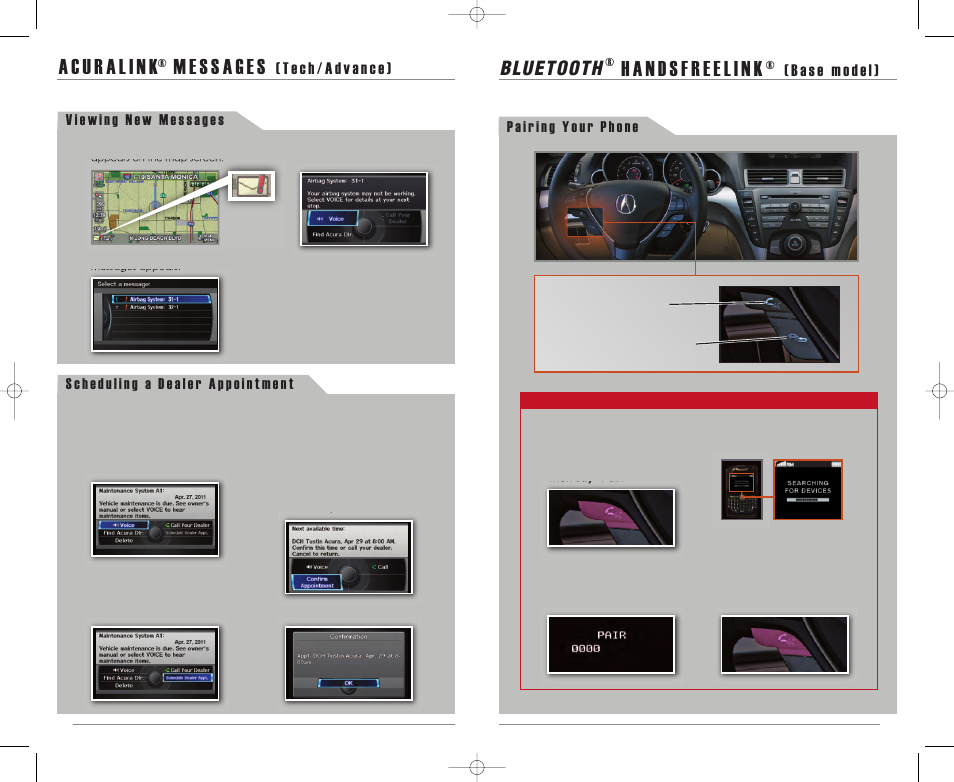 P. 25, P. 24, Handsfreelink | Bluetooth | Acura 2012 TL - Advanced Technology Guide User Manual | Page 14 / 20