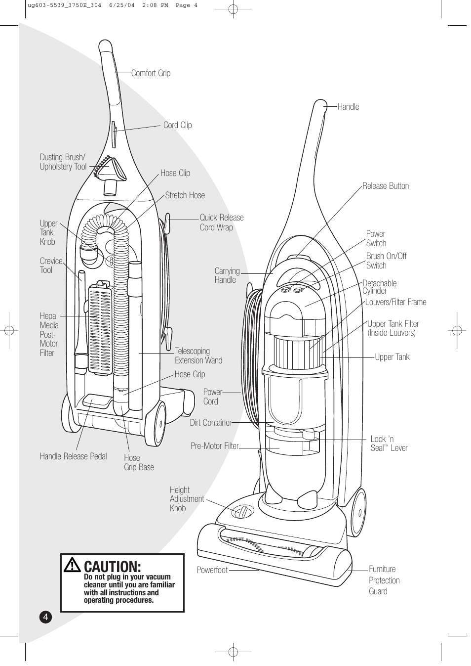 Caution | Bissell 3750 SERIES-220/240V EN User Manual | Page 4 / 16