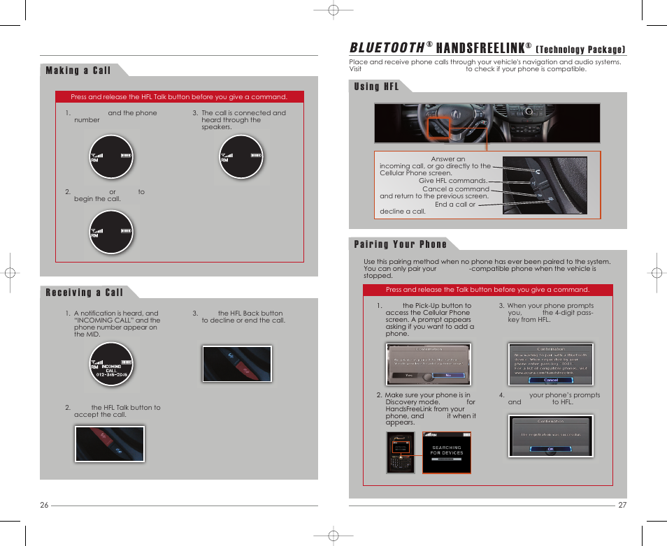 Handsfreelink, Technology package) | Acura 2012 TSX Sport Wagon - Advanced Technology Guide User Manual | Page 15 / 20