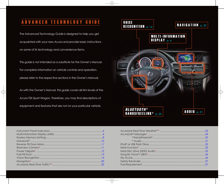 Acura 2012 TSX Sport Wagon - Advanced Technology Guide User Manual | Page 2 / 20