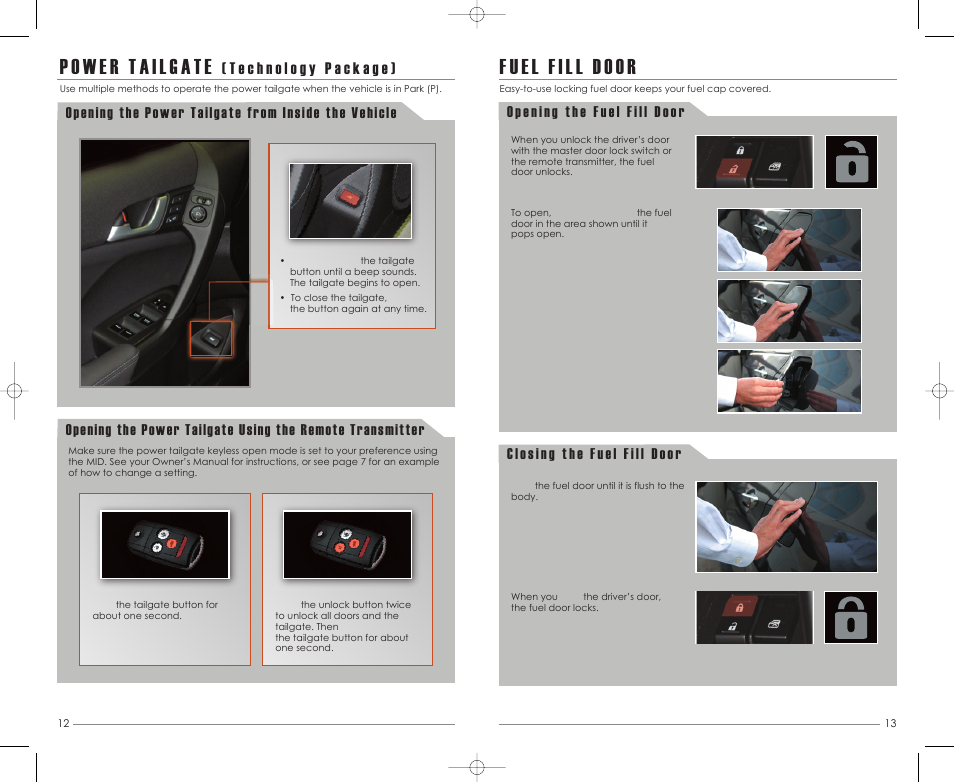 Opening the power tailgate from inside the vehicle | Acura 2012 TSX Sport Wagon - Advanced Technology Guide User Manual | Page 8 / 20