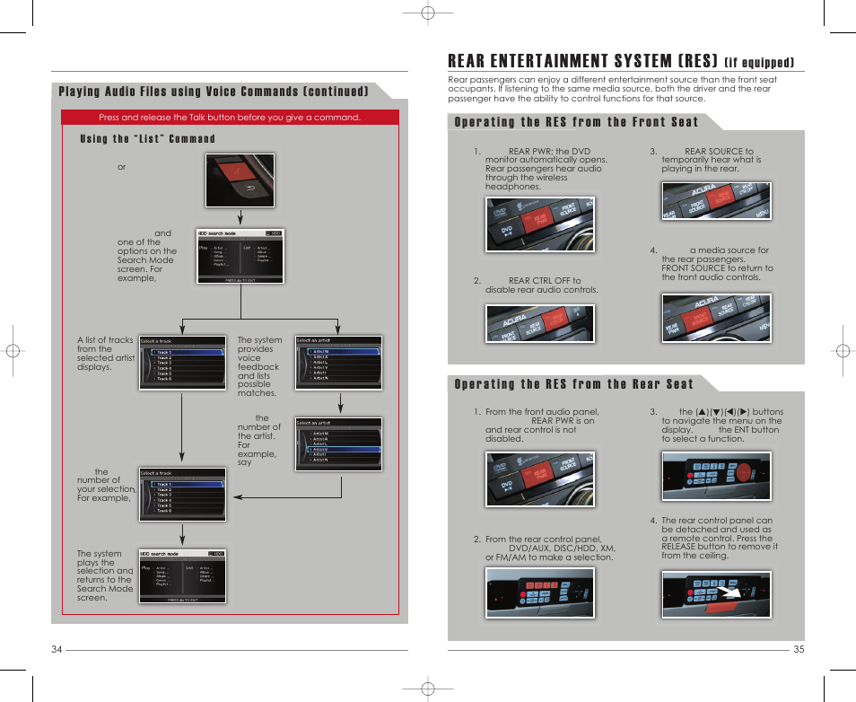 Rear entertainment system (res), If equipped) | Acura 2011 MDX - Advanced Technology Guide User Manual | Page 19 / 22