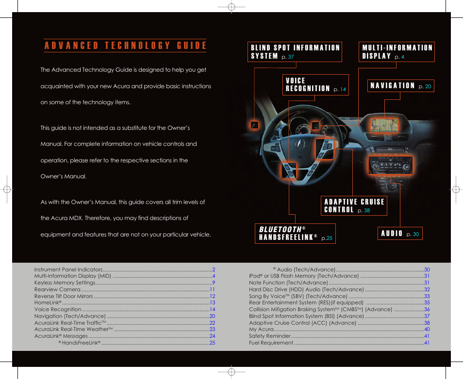 Acura 2011 MDX - Advanced Technology Guide User Manual | Page 2 / 22