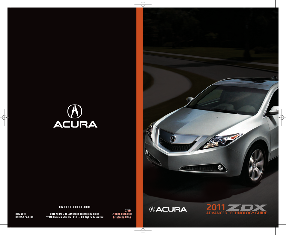 Acura 2011 ZDX - Advanced Technology Guide User Manual | 23 pages