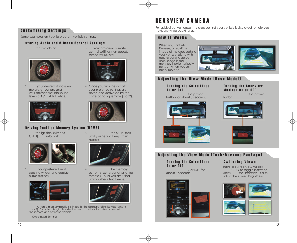 Adjusting the view mode (tech/advance package) | Acura 2011 ZDX - Advanced Technology Guide User Manual | Page 8 / 23