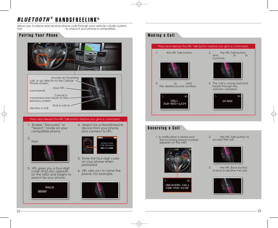 Hand sfreeli n k | Acura 2011 RDX - Advanced Technology Guide User Manual | Page 13 / 16