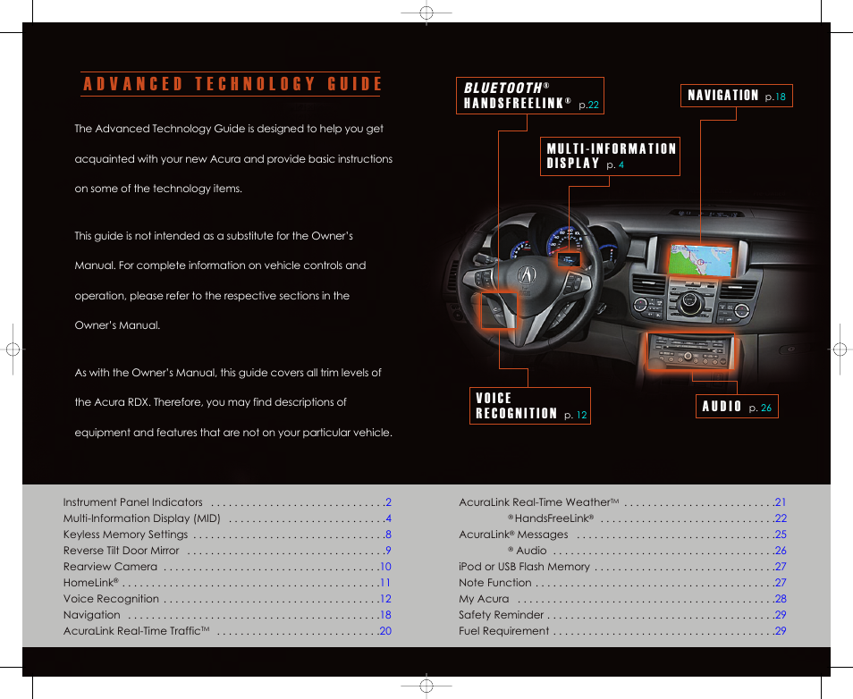 Navigation | Acura 2011 RDX - Advanced Technology Guide User Manual | Page 2 / 16