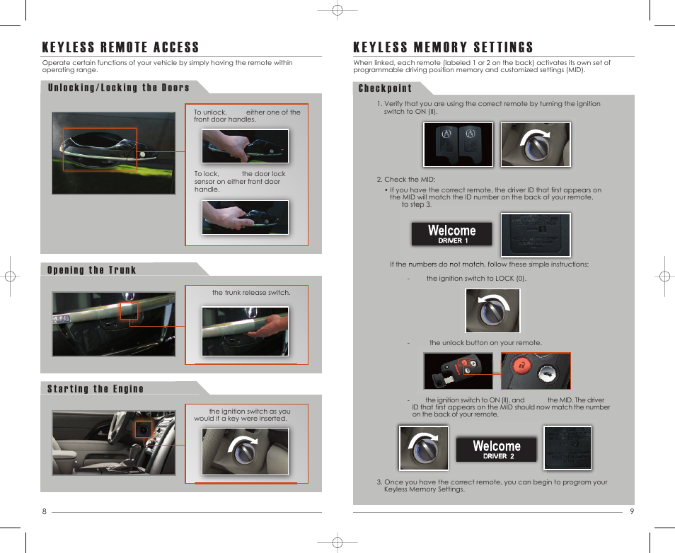 Keyless remote access | Acura 2011 RL - Advanced Technology Guide User Manual | Page 6 / 19