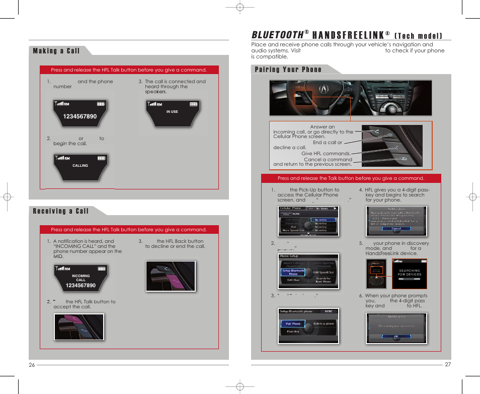 Handsfreelink, Bluetooth | Acura 2011 TL - Advanced Technology Guide User Manual | Page 15 / 19