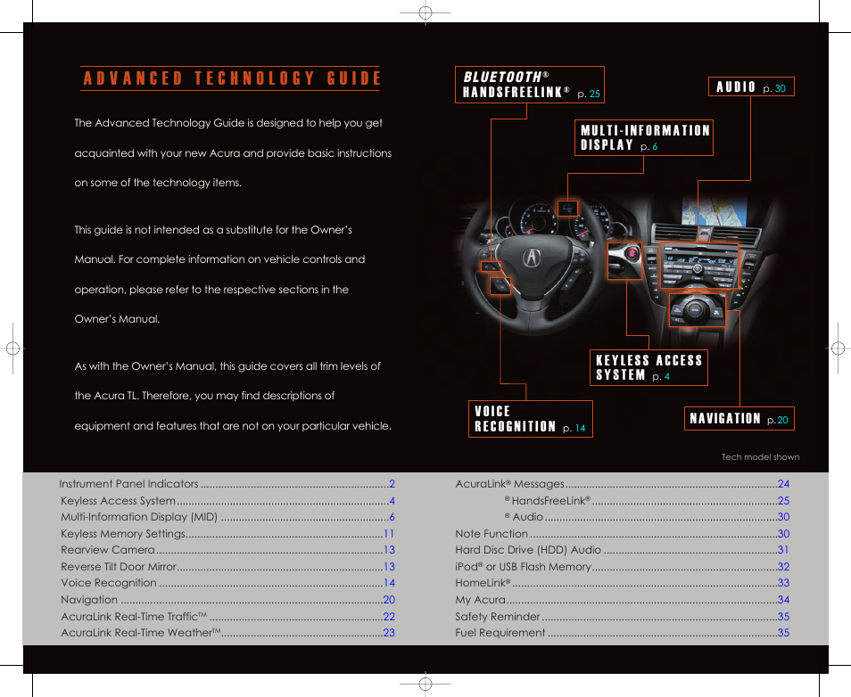 Navigation | Acura 2011 TL - Advanced Technology Guide User Manual | Page 2 / 19