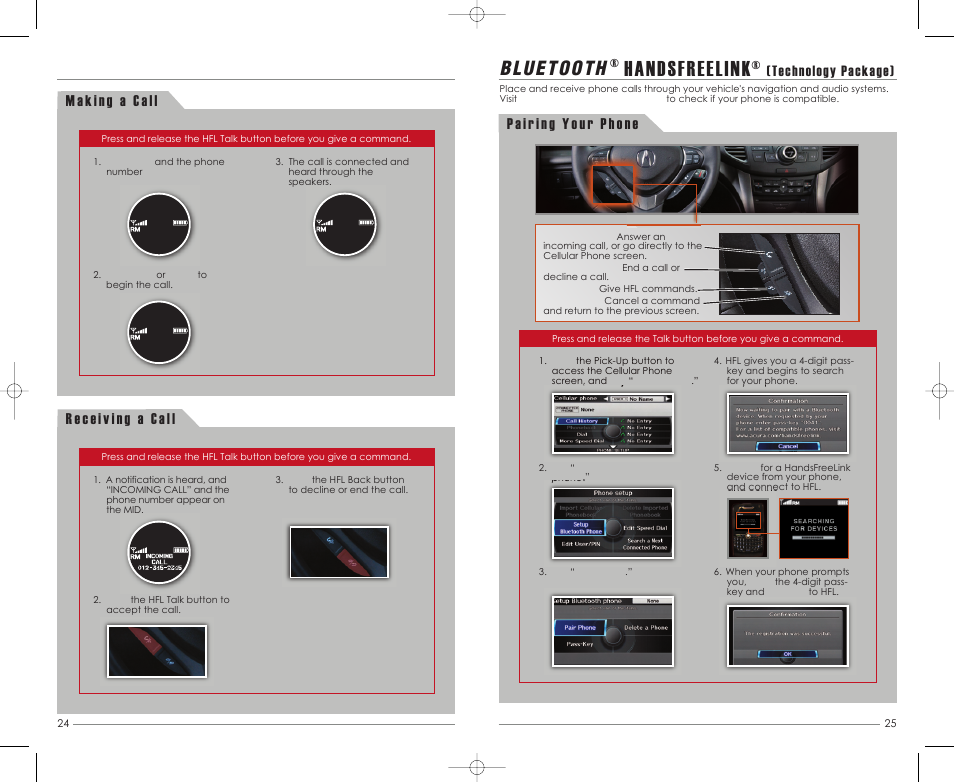 Handsfreelink, Technology package) | Acura 2011 TSX - Advanced Technology Guide User Manual | Page 14 / 19