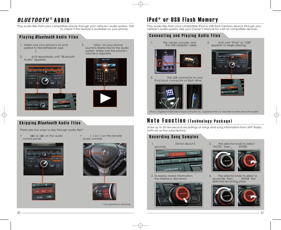 Au dio | Acura 2011 TSX Sport Wagon - Advanced Technology Guide User Manual | Page 17 / 20