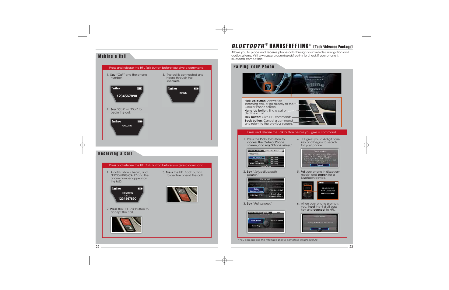 Bluetooth, Tech/advance package) | Acura 2010 MDX - Advanced Technology Guide User Manual | Page 14 / 22
