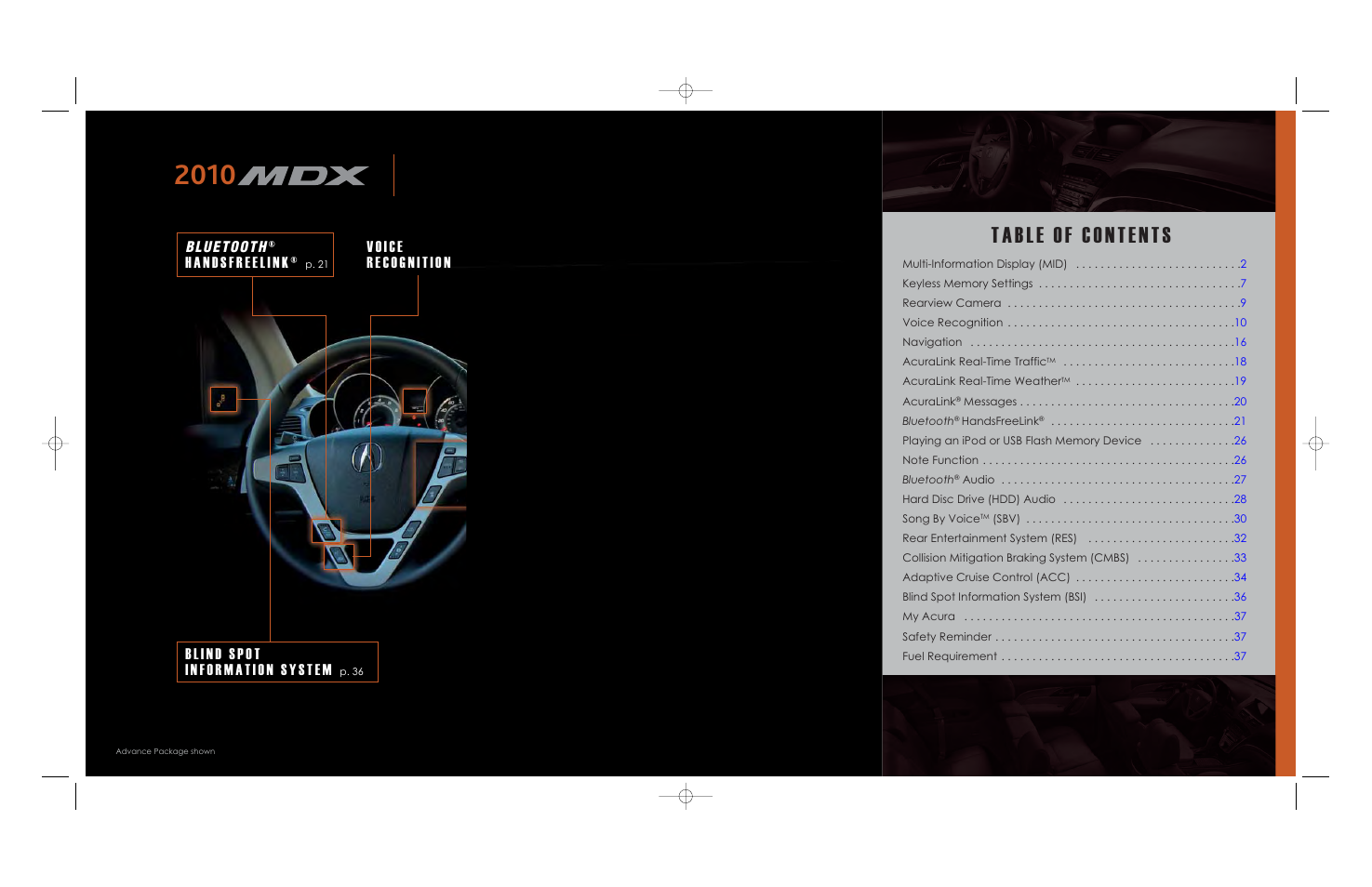 Bluetooth | Acura 2010 MDX - Advanced Technology Guide User Manual | Page 3 / 22