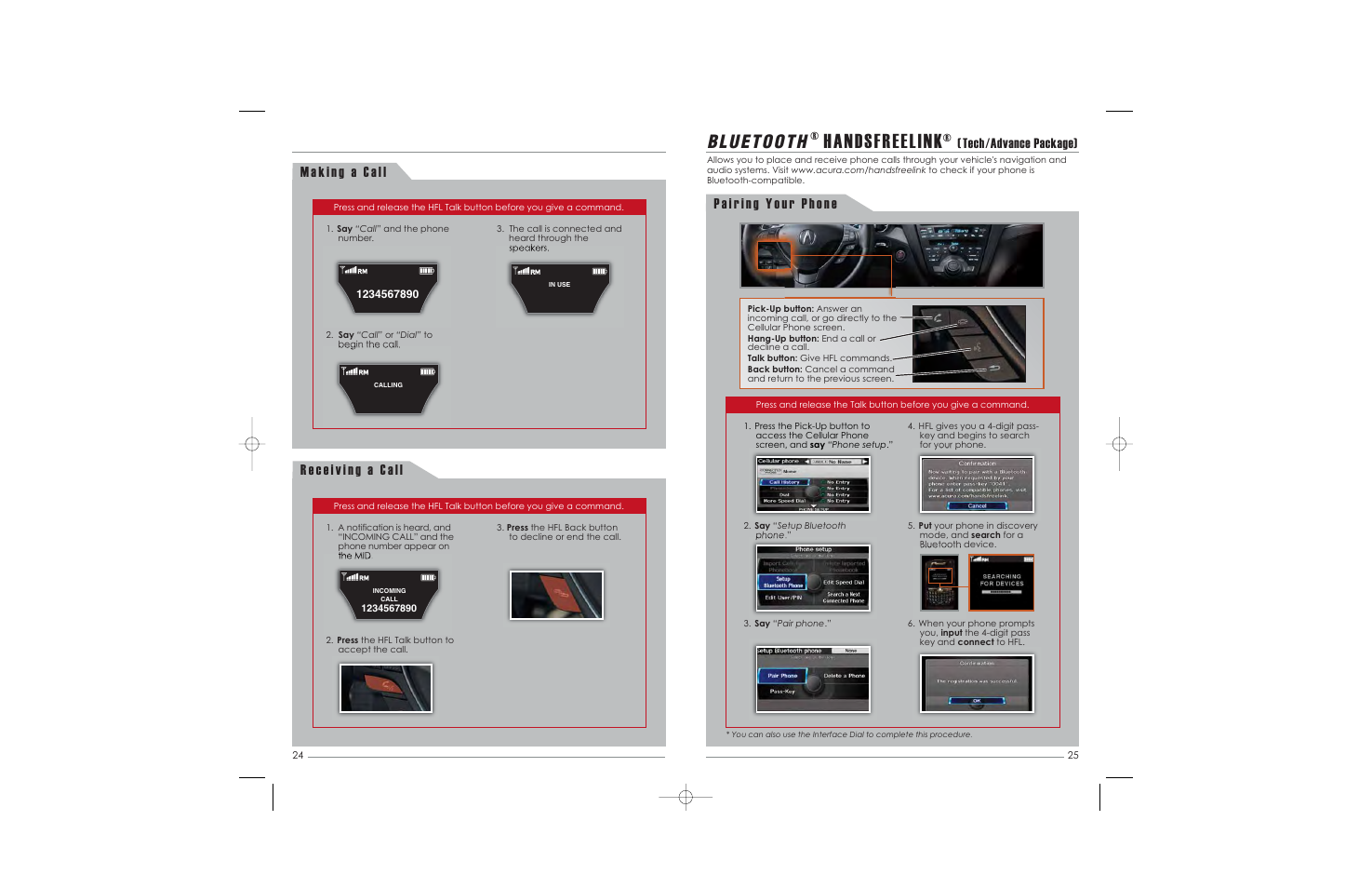 Bluetooth, Tech/advance package) | Acura 2010 ZDX - Advanced Technology Guide User Manual | Page 14 / 21