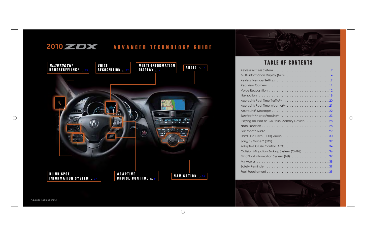 Bluetooth | Acura 2010 ZDX - Advanced Technology Guide User Manual | Page 2 / 21