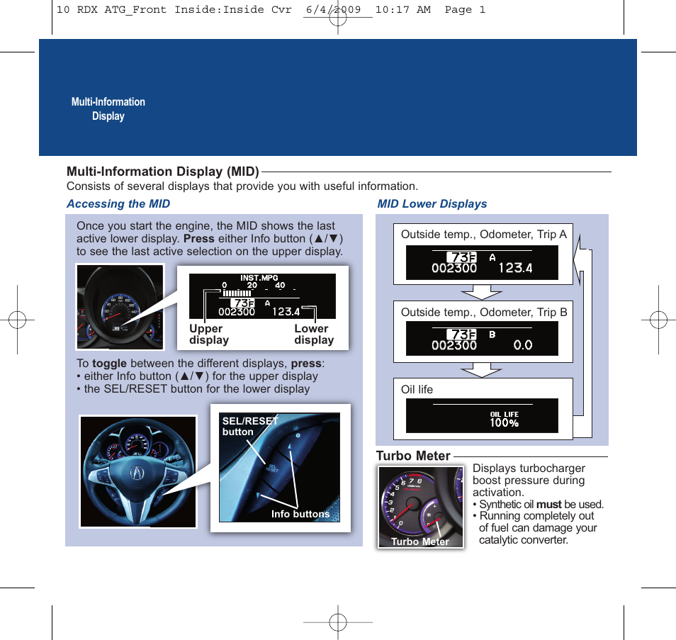 2010 rdx | Acura 2010 RDX - Advanced Technology Guide User Manual | Page 2 / 22