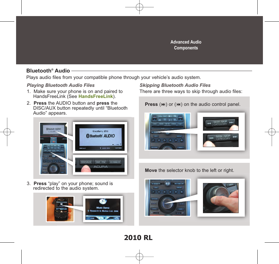2010 rl | Acura 2010 RL - Advanced Technology Guide User Manual | Page 22 / 26
