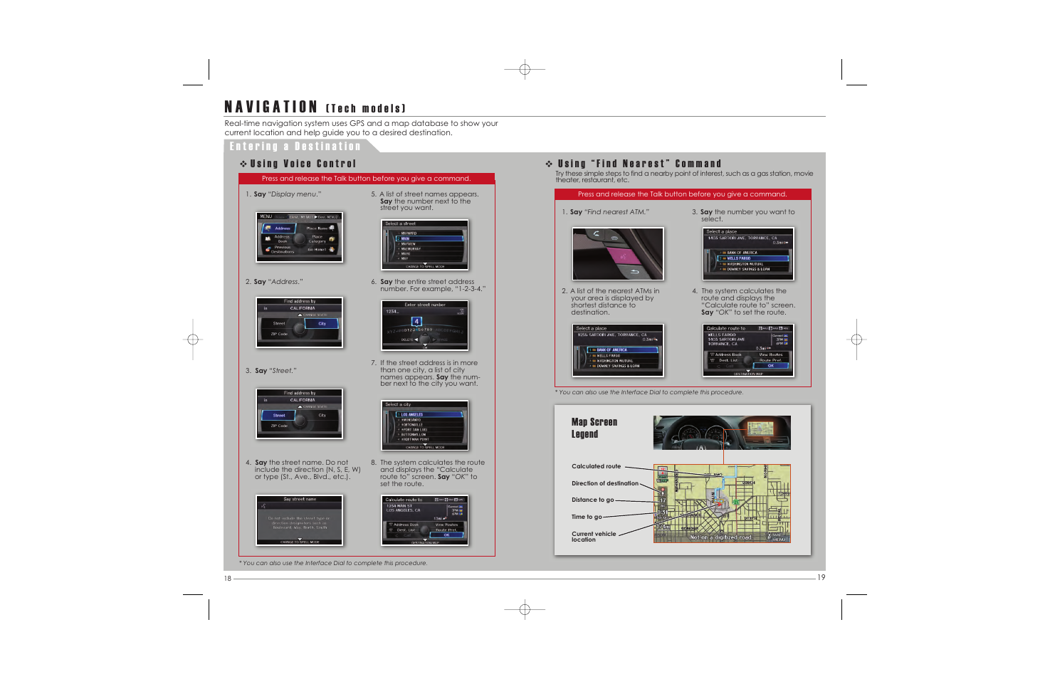 Map screen legend | Acura 2010 TL - Advanced Technology Guide User Manual | Page 10 / 16